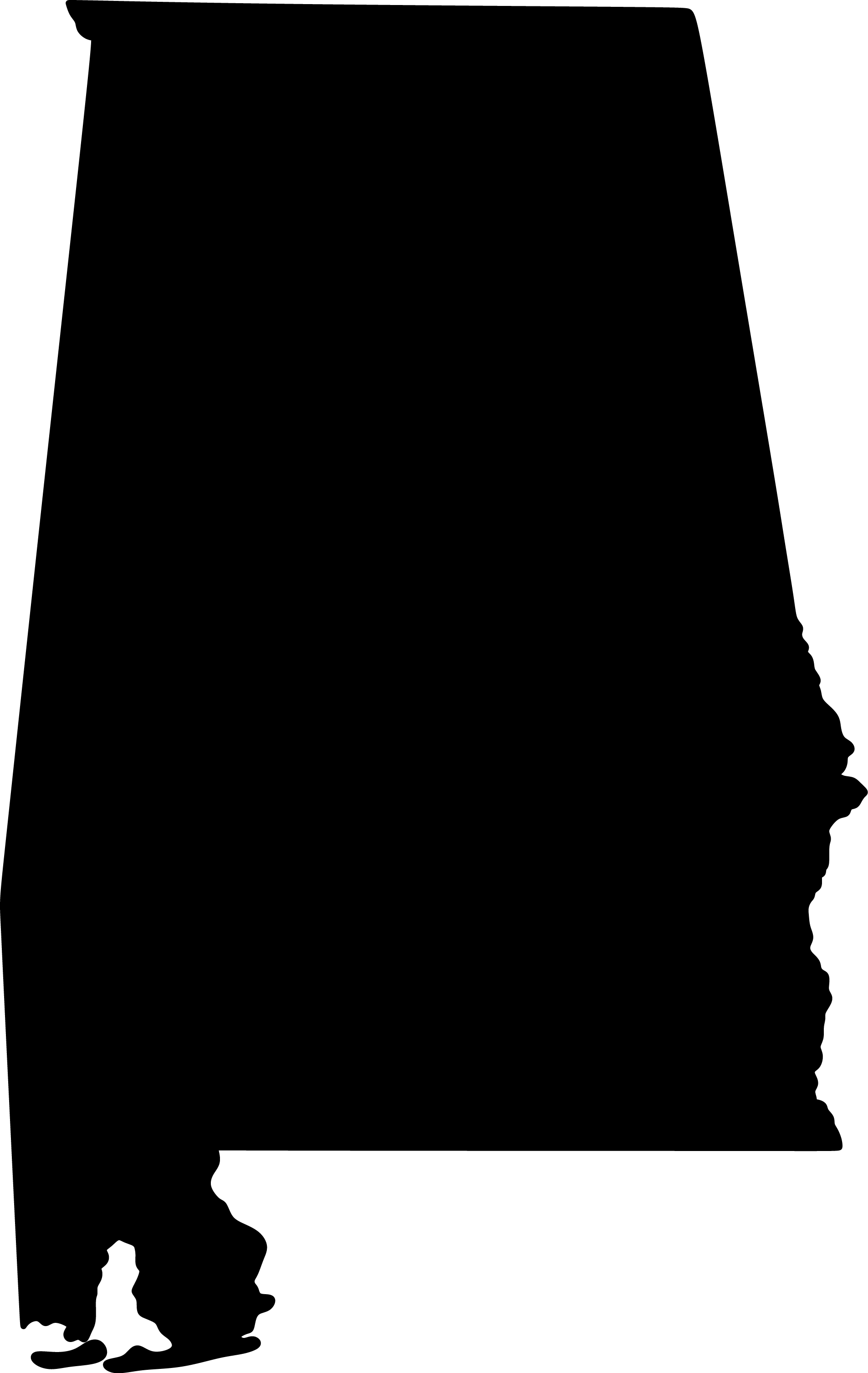 Silhouette of the state of Alabama