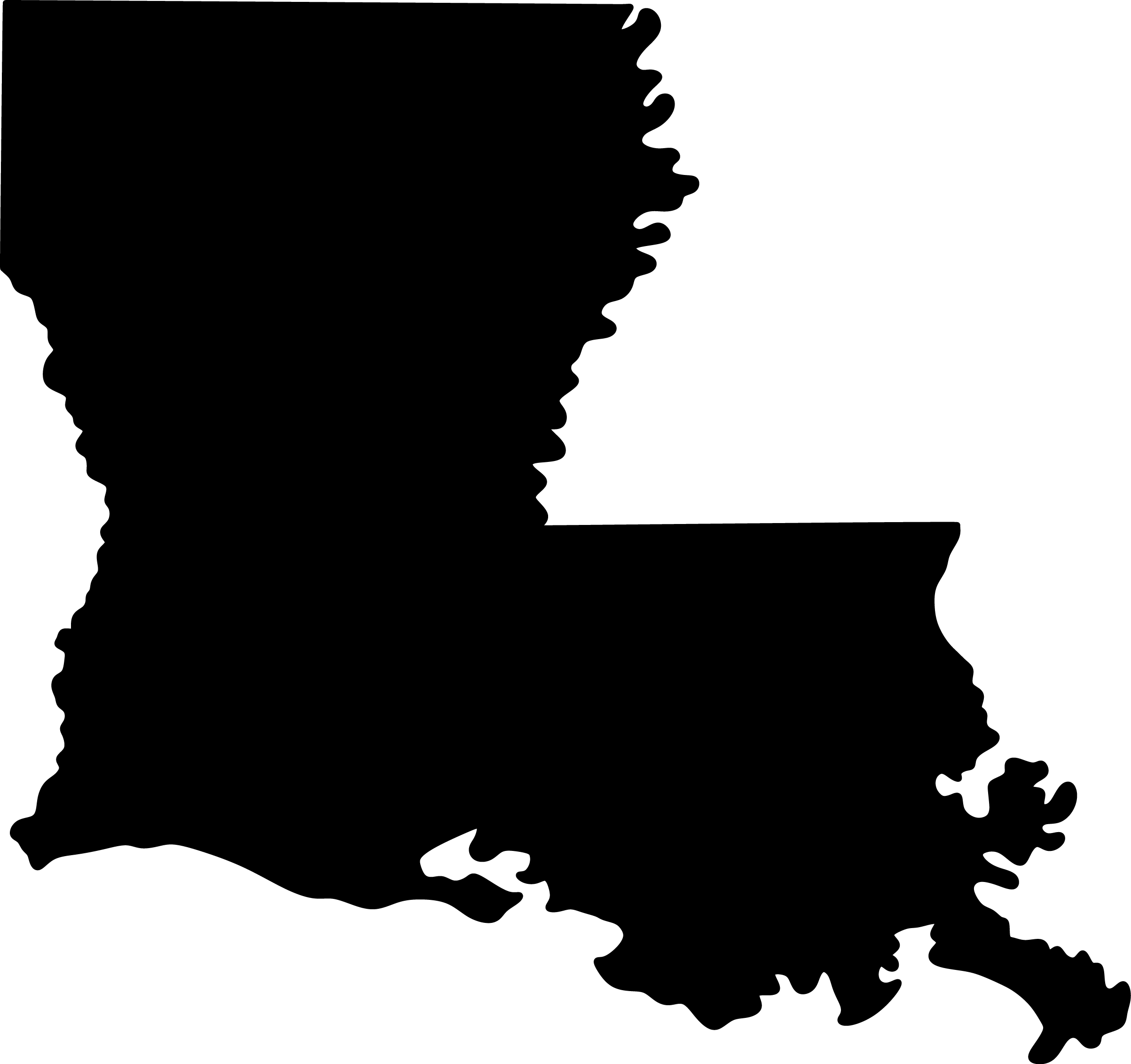 Silhouette of the state of Louisiana