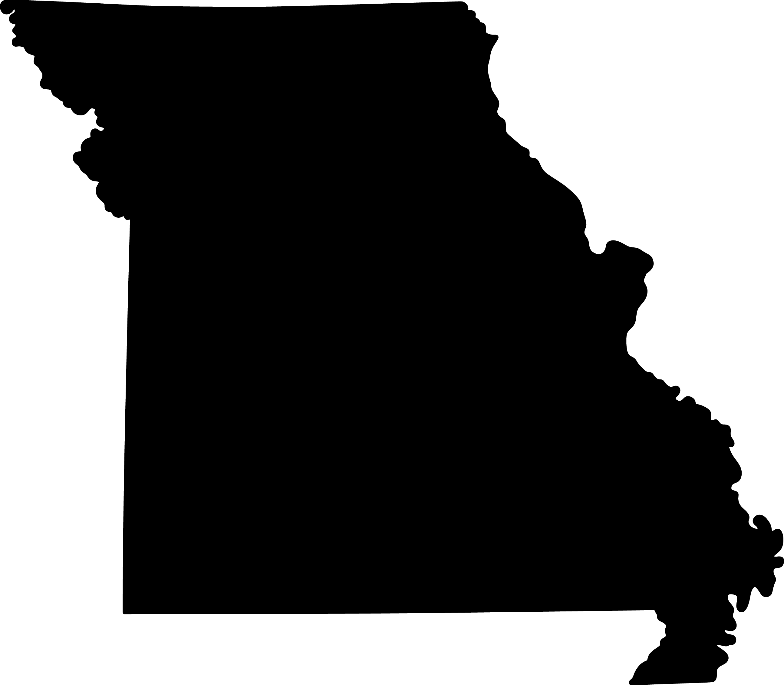Silhouette of the state of Missouri