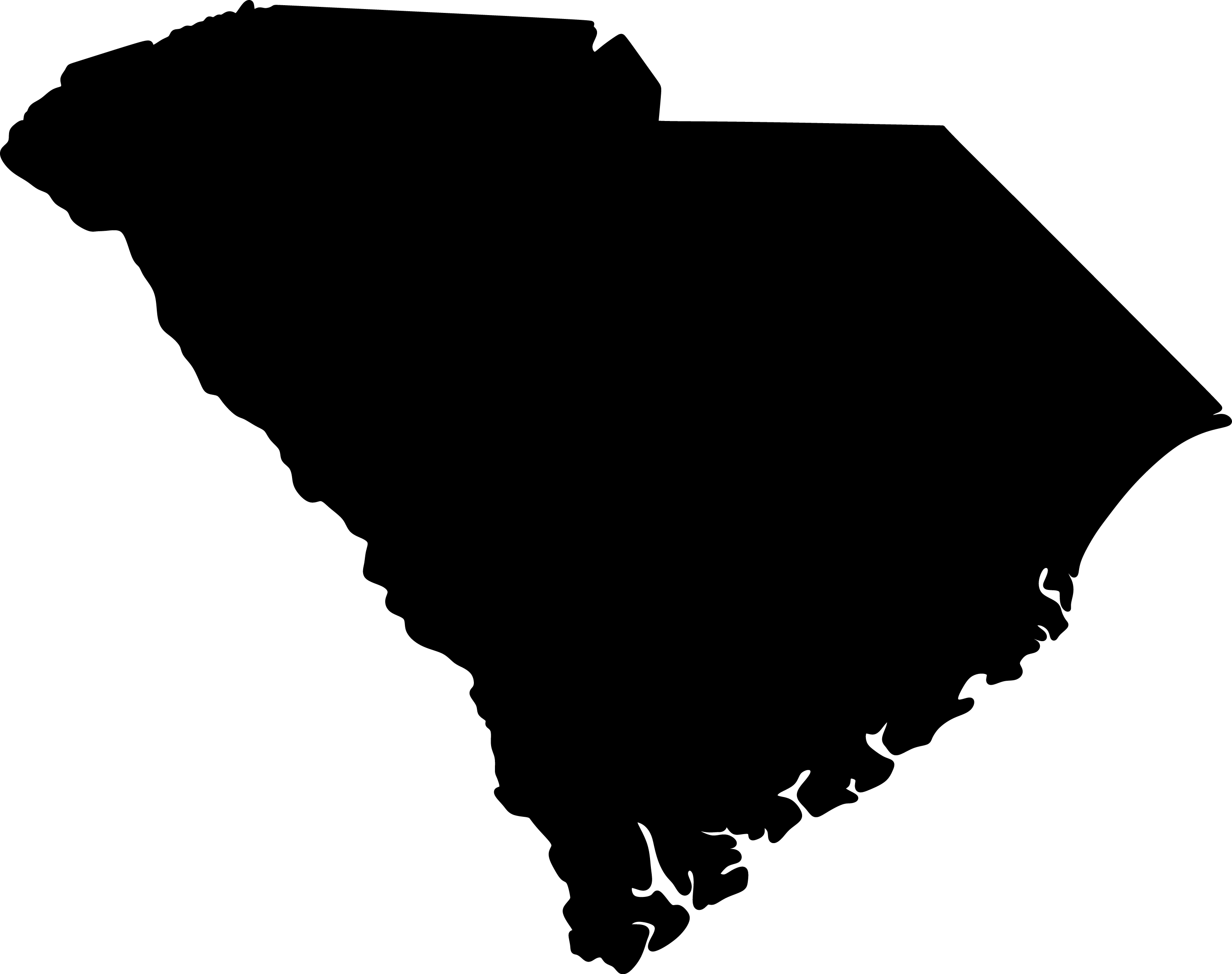 Silhouette of the state of South Carolina