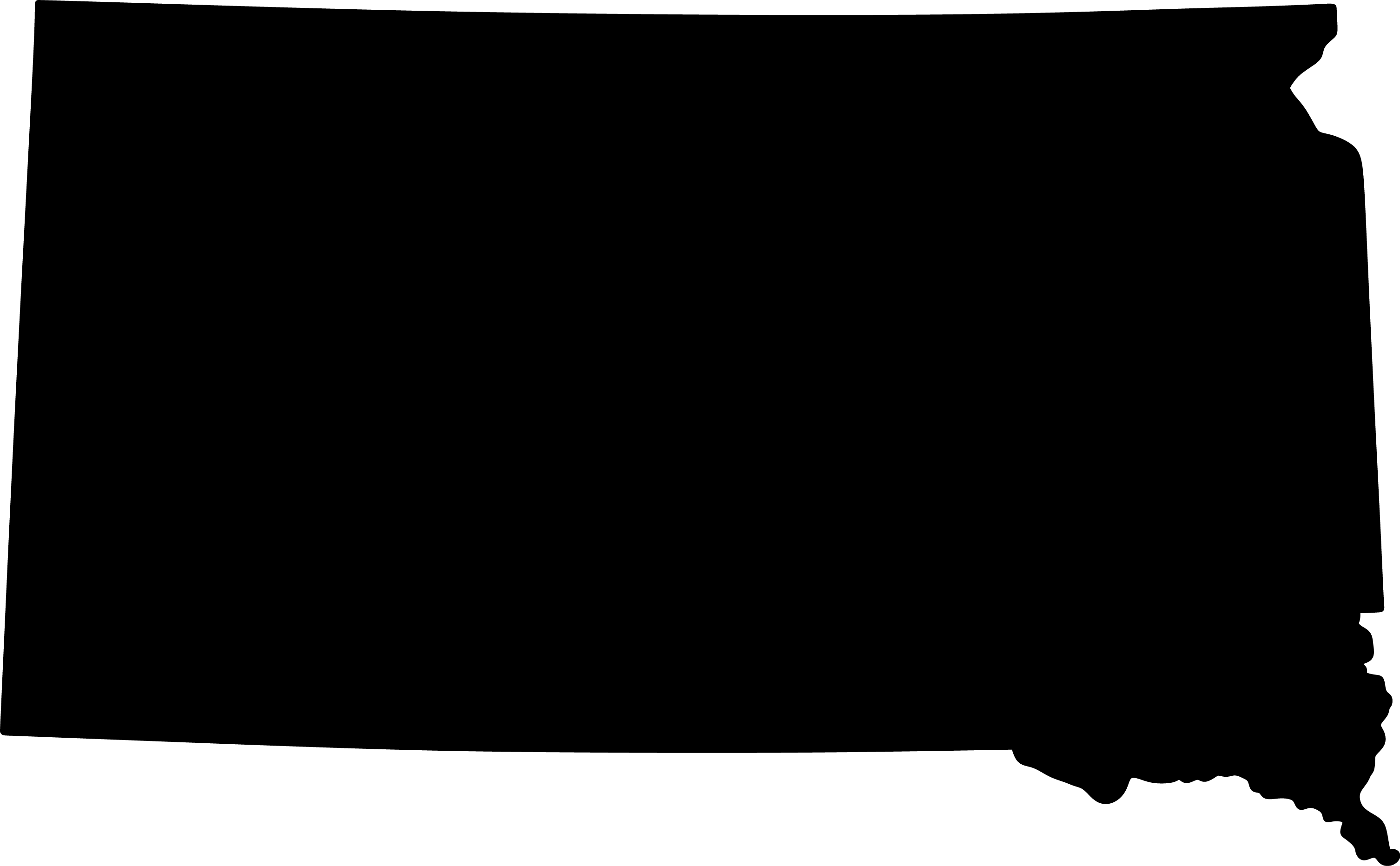 Silhouette of the state of South Dakota