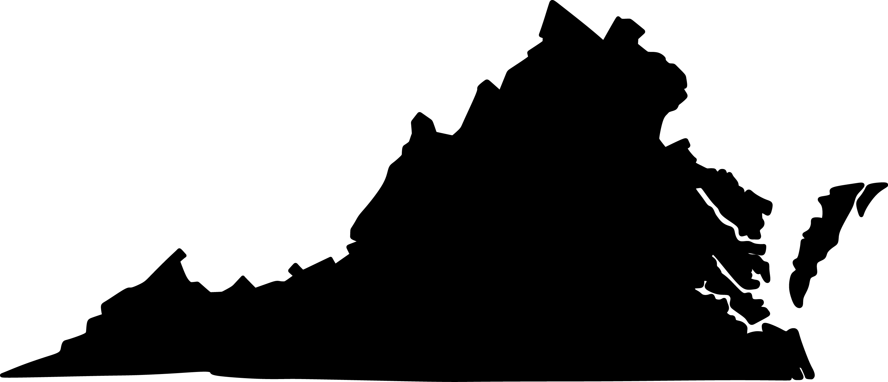 Silhouette of the state of Virginia