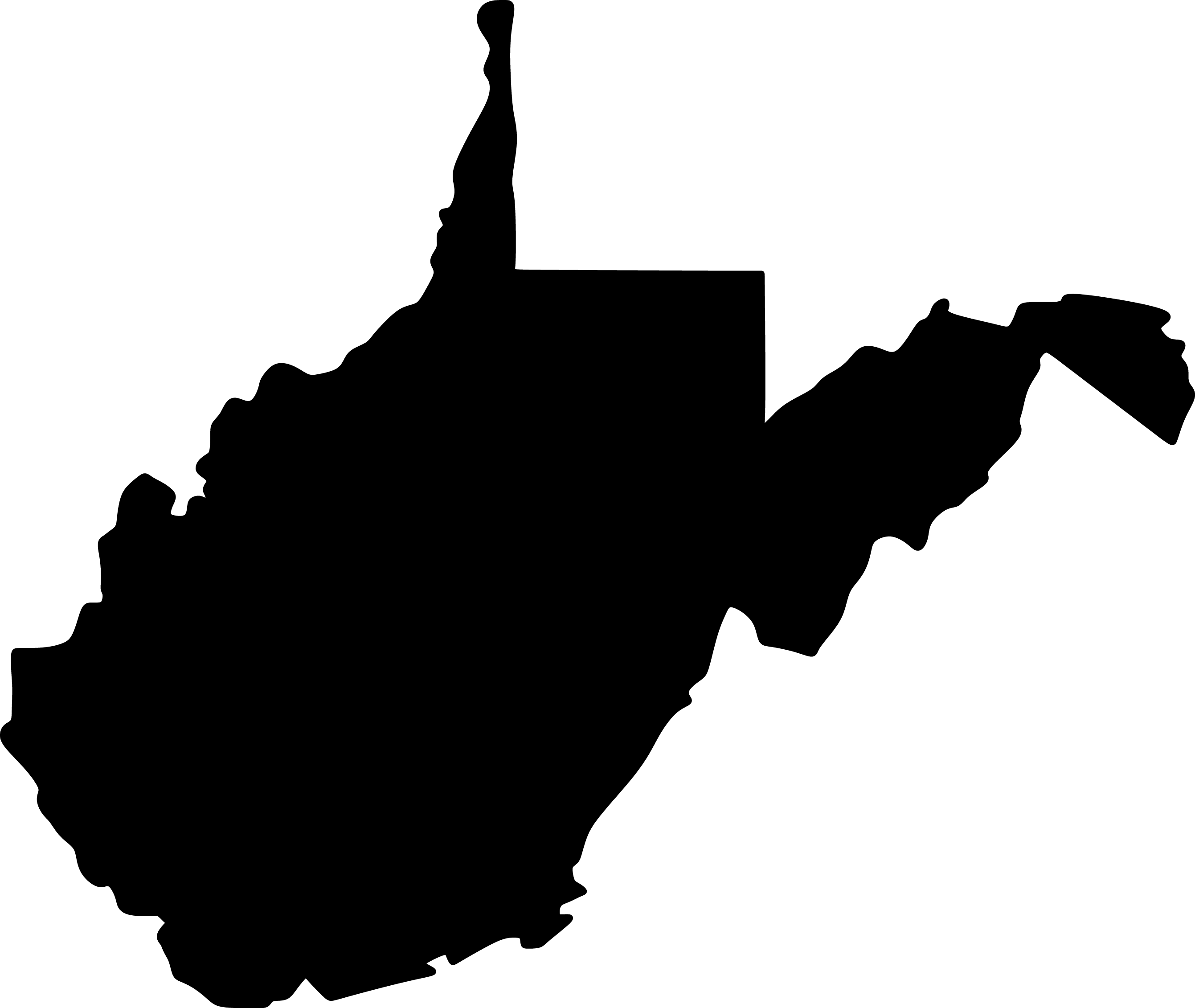 Silhouette of the state of West Virginia