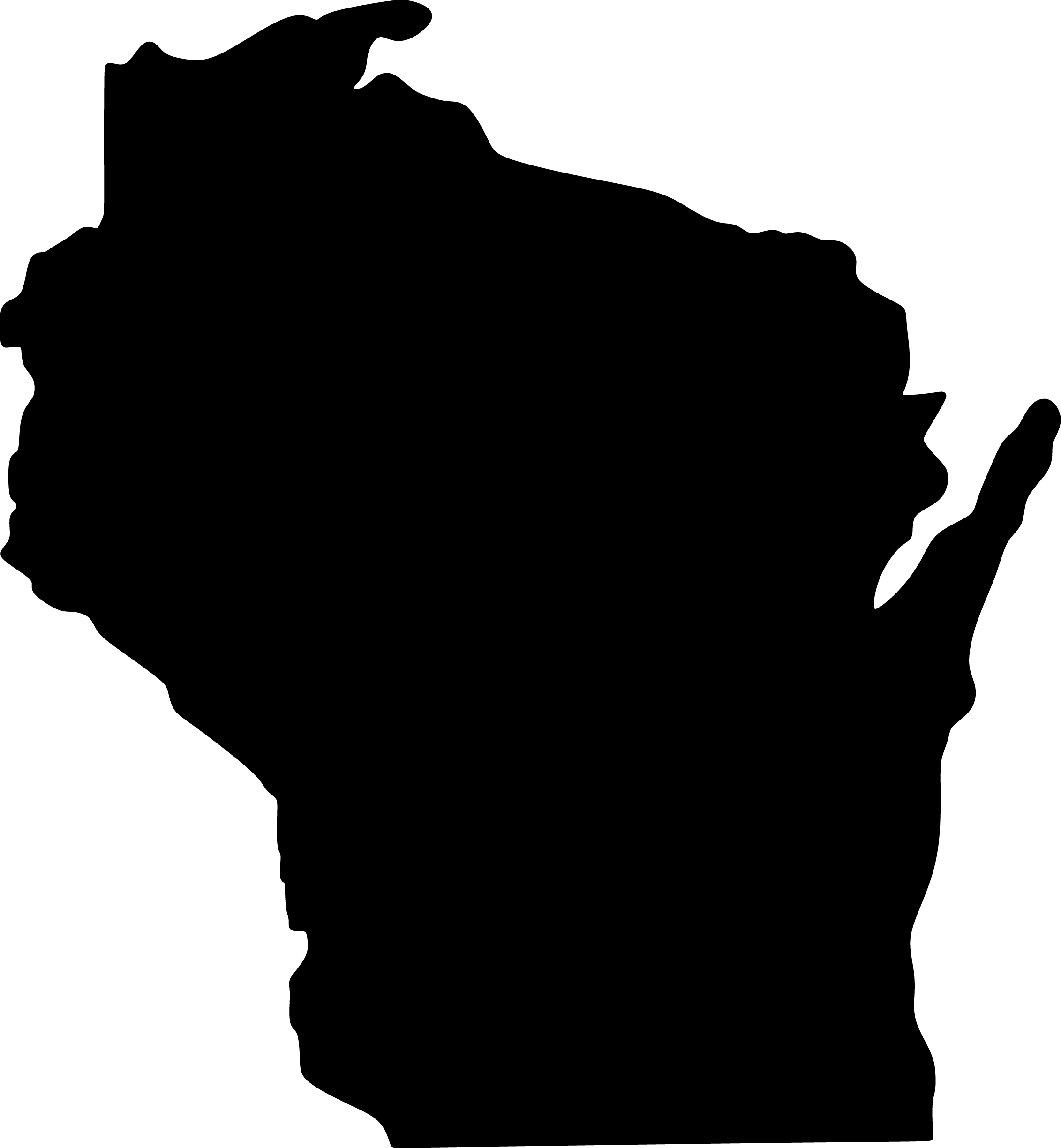 Silhouette of the state of Wisconsin