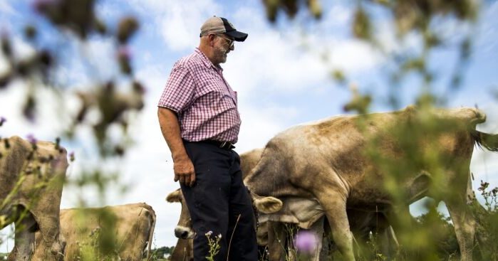 Farmer Fred Stone in Maine Bloomberg photo