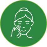 Icon of a person touching their face.